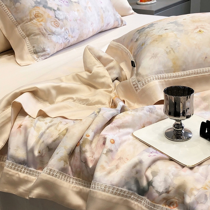 91家纺网 家纺一手货源 找家纺 黑白森林 2026新款天丝印花夏被四件套系列 如愿