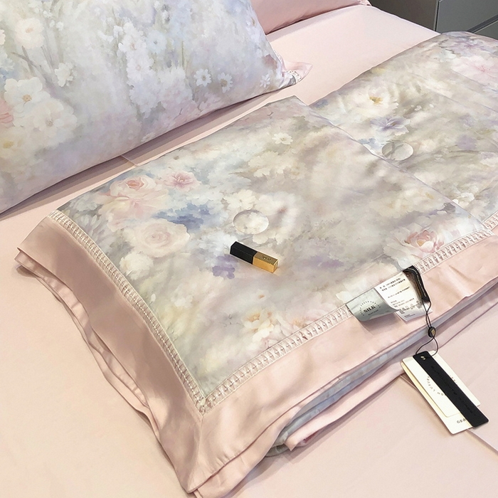 91家纺网 家纺一手货源 找家纺 黑白森林 2026新款天丝印花夏被四件套系列 薇宁