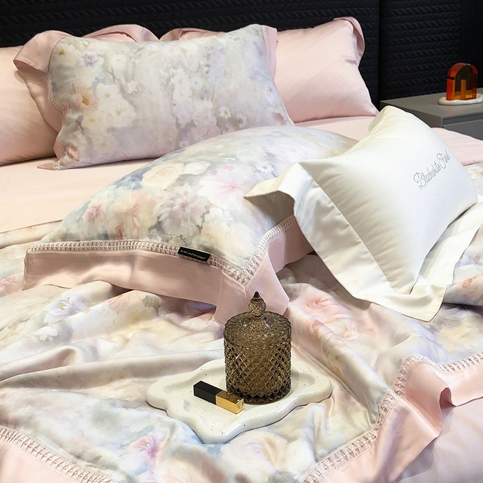 91家纺网 家纺一手货源 找家纺 黑白森林 2026新款天丝印花夏被四件套系列 薇宁