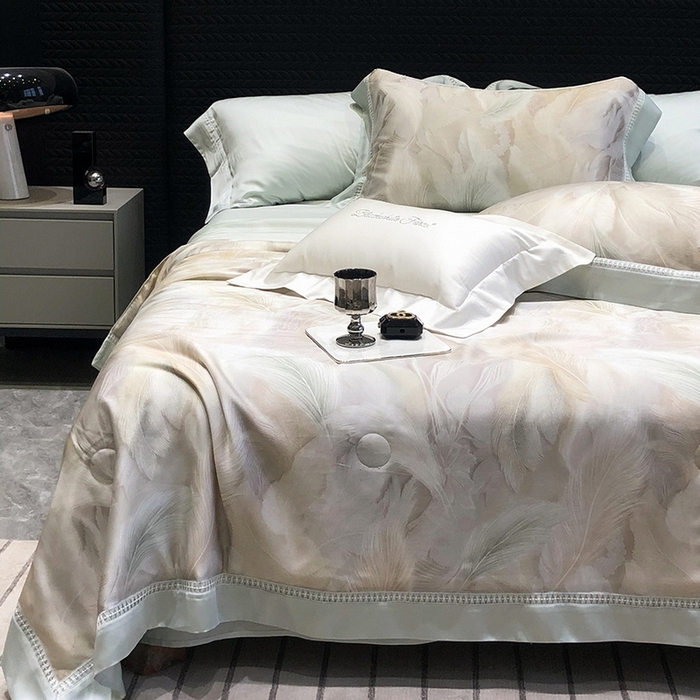 91家纺网 家纺一手货源 找家纺 （总）黑白森林 2026新款天丝印花夏被四件套系列