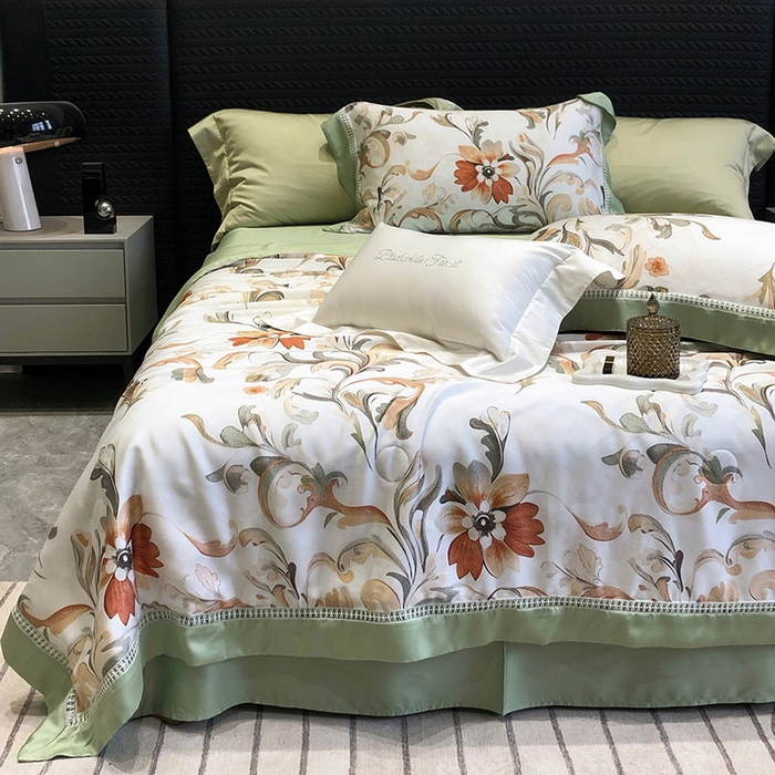 91家纺网 家纺一手货源 找家纺 （总）黑白森林 2026新款天丝印花夏被四件套系列