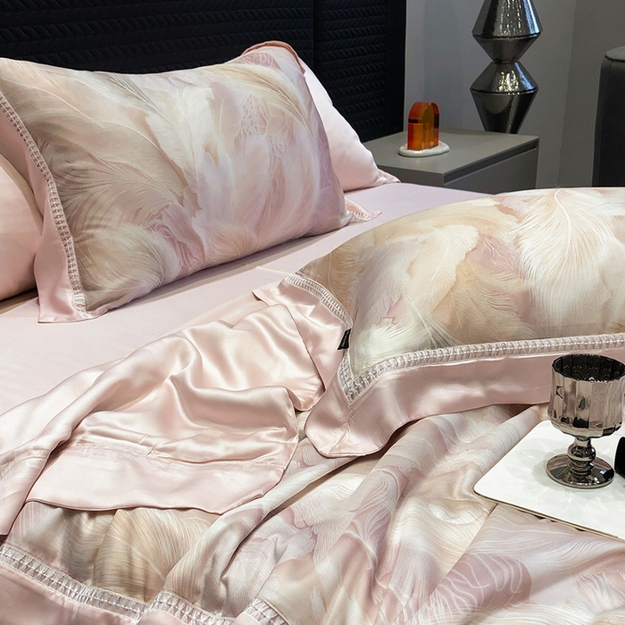 91家纺网 家纺一手货源 找家纺 （总）黑白森林 2026新款天丝印花夏被四件套系列