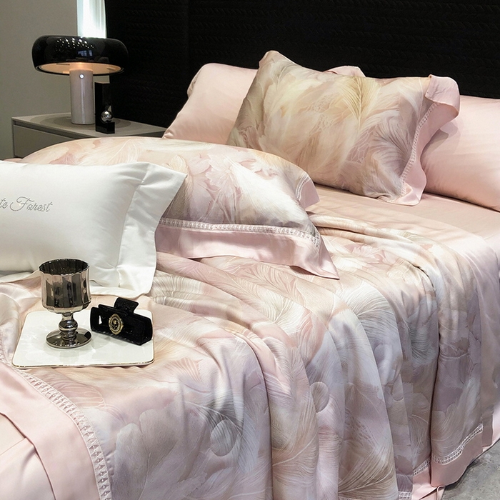 91家纺网 家纺一手货源 找家纺 （总）黑白森林 2026新款天丝印花夏被四件套系列