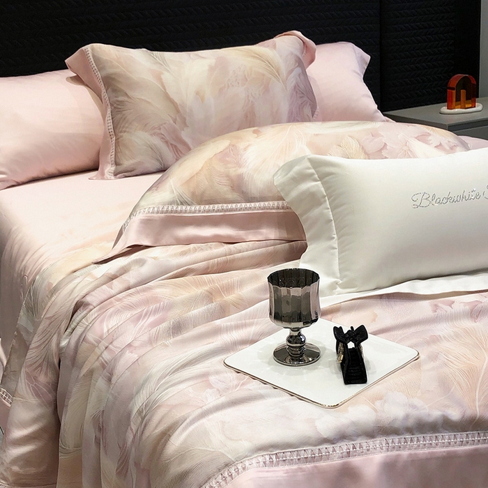 91家纺网 家纺一手货源 找家纺 （总）黑白森林 2026新款天丝印花夏被四件套系列