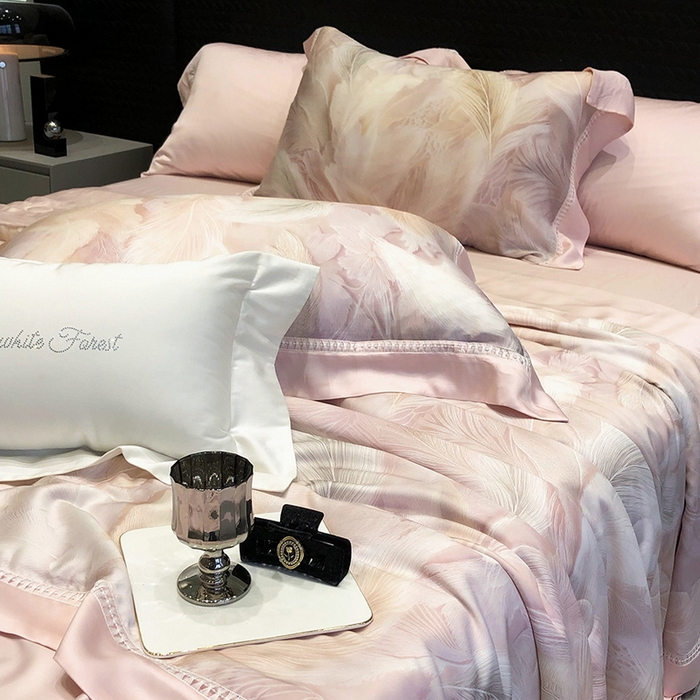 91家纺网 家纺一手货源 找家纺 （总）黑白森林 2026新款天丝印花夏被四件套系列