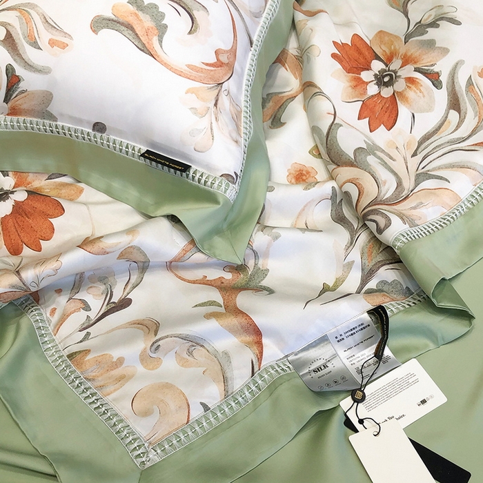 91家纺网 家纺一手货源 找家纺 黑白森林 2026新款天丝印花夏被四件套系列 薇尔-绿