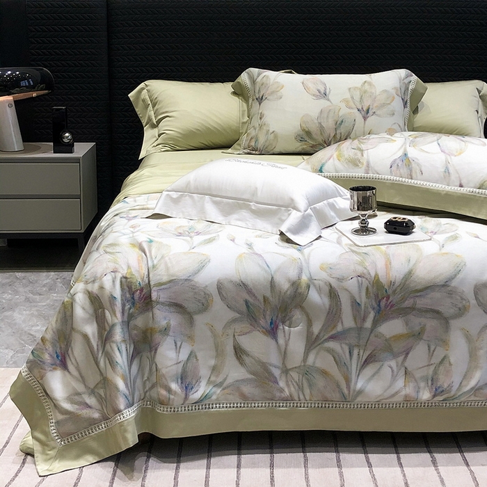 黑白森林 2026新款天丝印花夏被四件套系列 未央-绿