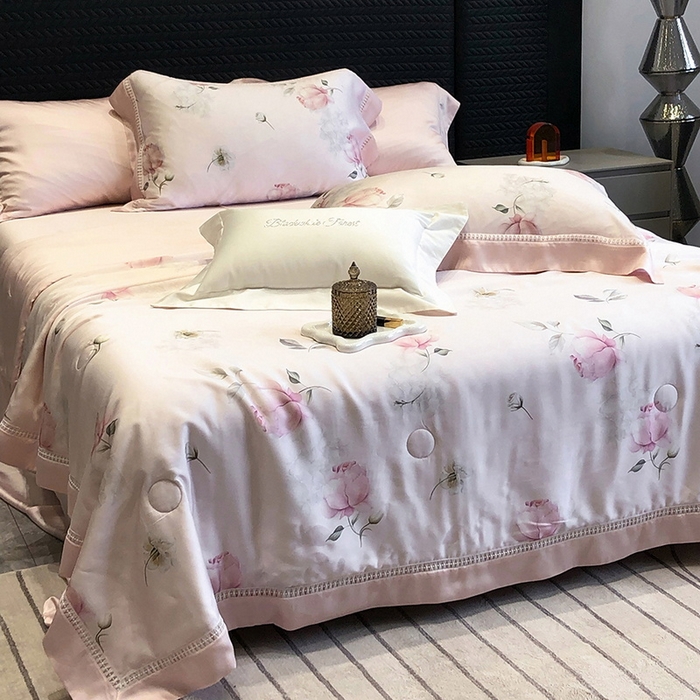 91家纺网 家纺一手货源 找家纺 （总）黑白森林 2026新款天丝印花夏被四件套系列