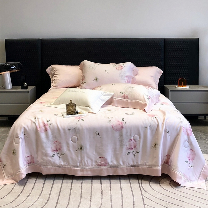 91家纺网 家纺一手货源 找家纺 （总）黑白森林 2026新款天丝印花夏被四件套系列