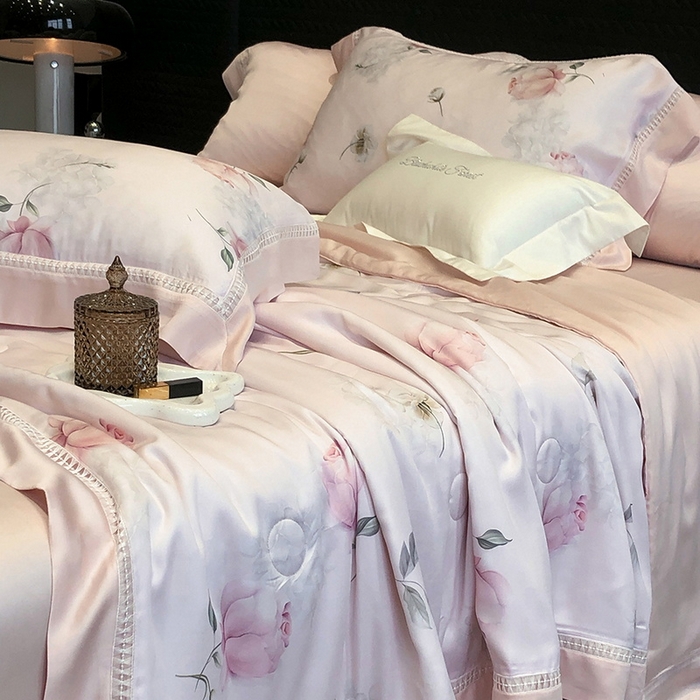 91家纺网 家纺一手货源 找家纺 （总）黑白森林 2026新款天丝印花夏被四件套系列