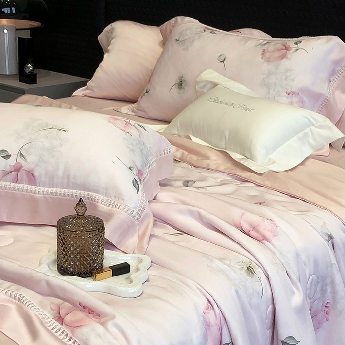 91家纺网 家纺一手货源 找家纺 （总）黑白森林 2026新款天丝印花夏被四件套系列