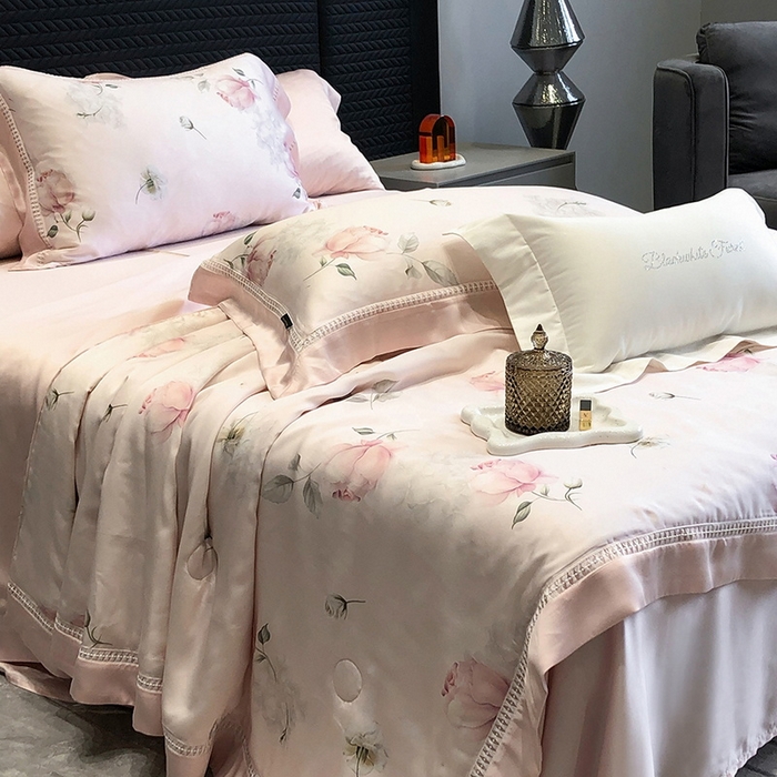 91家纺网 家纺一手货源 找家纺 （总）黑白森林 2026新款天丝印花夏被四件套系列