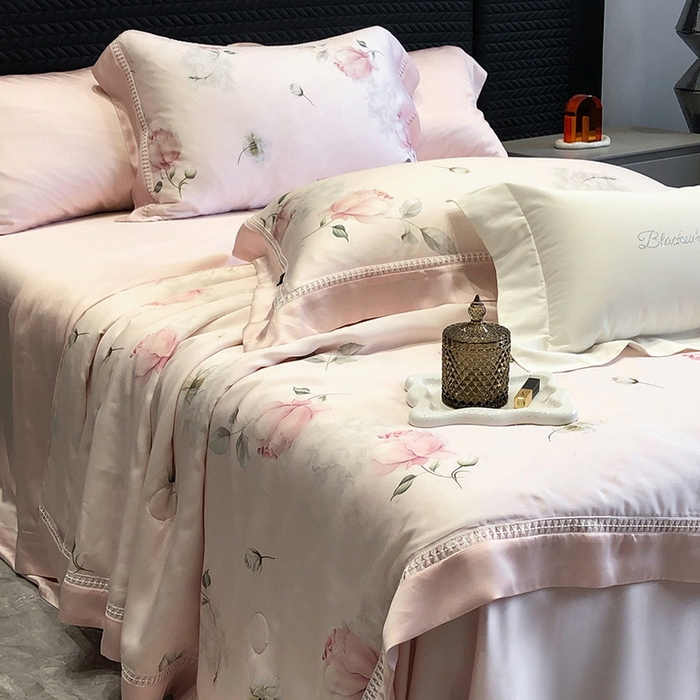 91家纺网 家纺一手货源 找家纺 （总）黑白森林 2026新款天丝印花夏被四件套系列