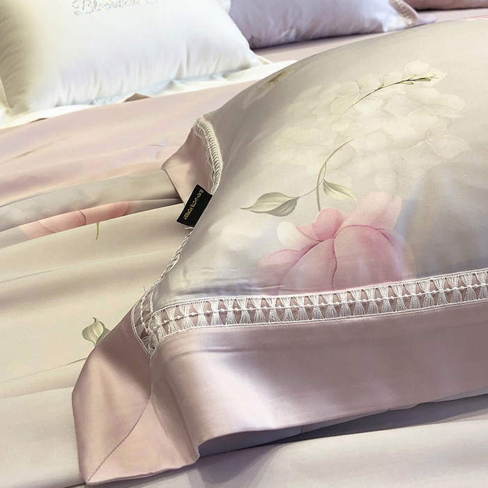 91家纺网 家纺一手货源 找家纺 黑白森林 2026新款天丝印花夏被四件套系列 邂逅-灰