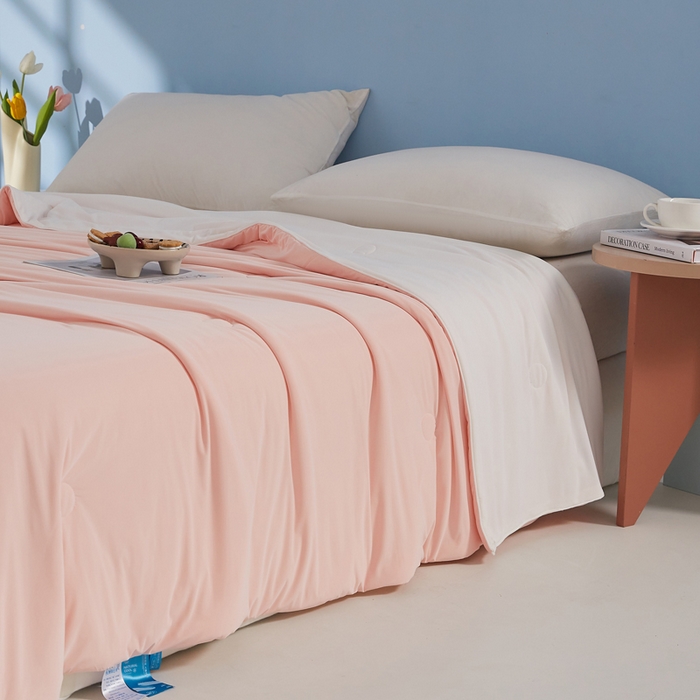 91家纺网 家纺一手货源 找家纺 蓝冰家纺 2026新款凉感高密度空调被夏被 墨玉色