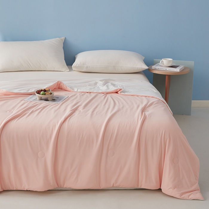 91家纺网 家纺一手货源 找家纺 蓝冰家纺 2026新款凉感高密度空调被夏被 墨玉色