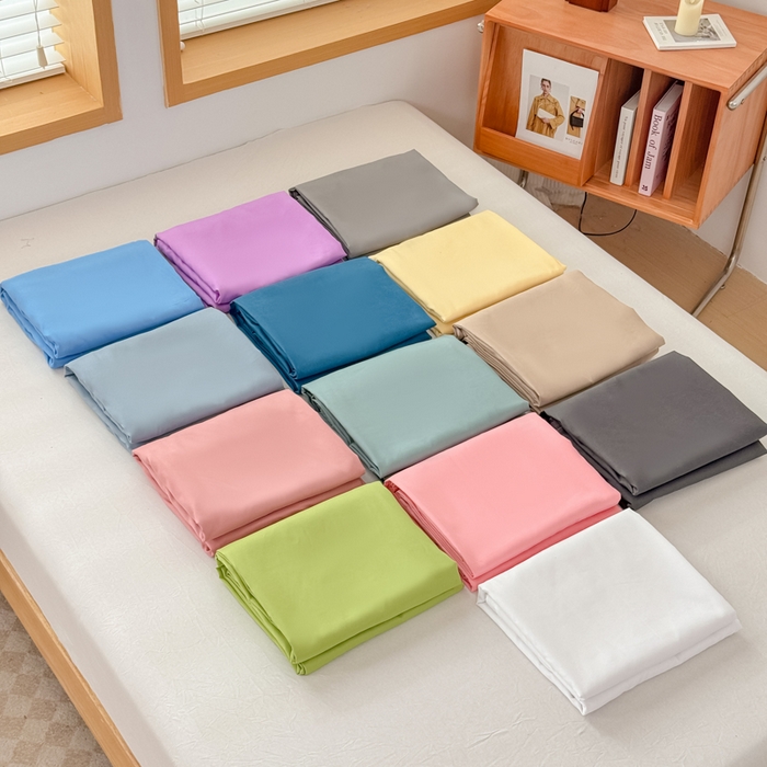 91家纺网 家纺一手货源 找家纺 莎臣豹 2026新款水洗棉磨毛原棉纯色印花简约风四件套风格二 豆绿