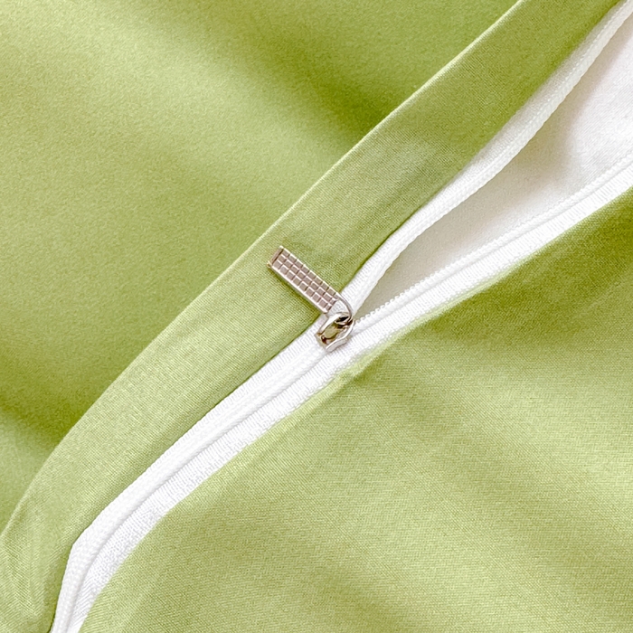 91家纺网 家纺一手货源 找家纺 莎臣豹 2026新款水洗棉磨毛原棉纯色印花简约风四件套风格二 抹茶绿