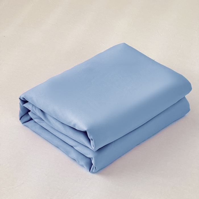 91家纺网 家纺一手货源 找家纺 莎臣豹 2026新款水洗棉磨毛原棉纯色印花简约风四件套风格二 天空蓝