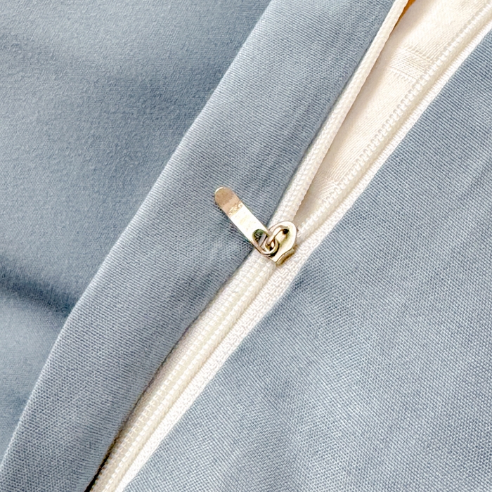 91家纺网 家纺一手货源 找家纺 莎臣豹 2026新款水洗棉磨毛原棉纯色印花简约风四件套风格二 雾霾蓝