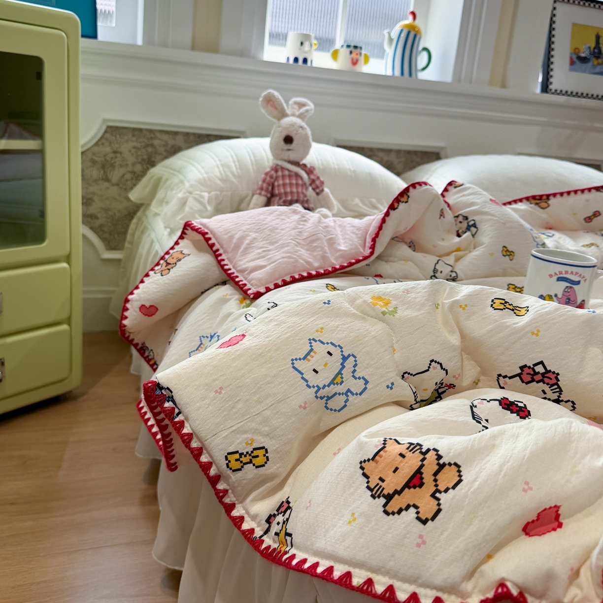 91家纺网 家纺一手货源 找家纺 （总）赛琳 2026新款云感双层纱贝壳绣夏被夏凉被空调被（有买家秀）