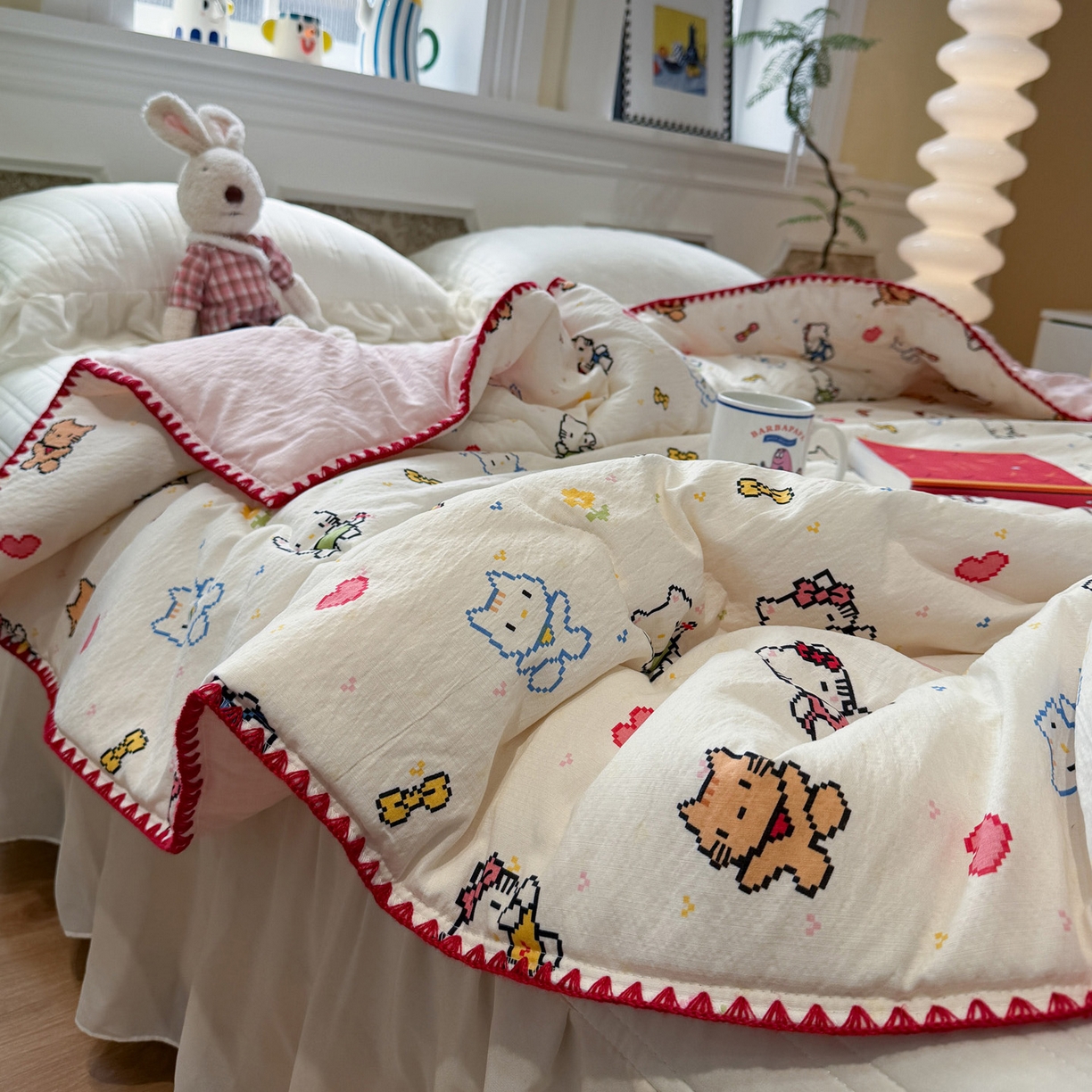 91家纺网 家纺一手货源 找家纺 （总）赛琳 2026新款云感双层纱贝壳绣夏被夏凉被空调被（有买家秀）