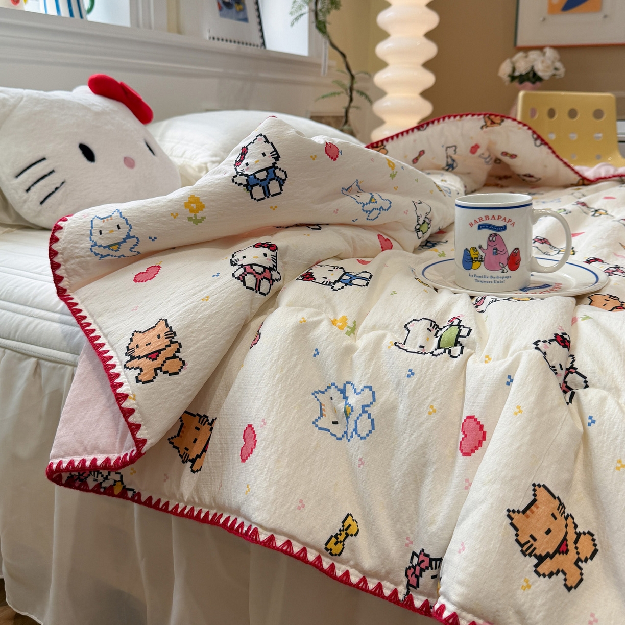 91家纺网 家纺一手货源 找家纺 （总）赛琳 2026新款云感双层纱贝壳绣夏被夏凉被空调被（有买家秀）