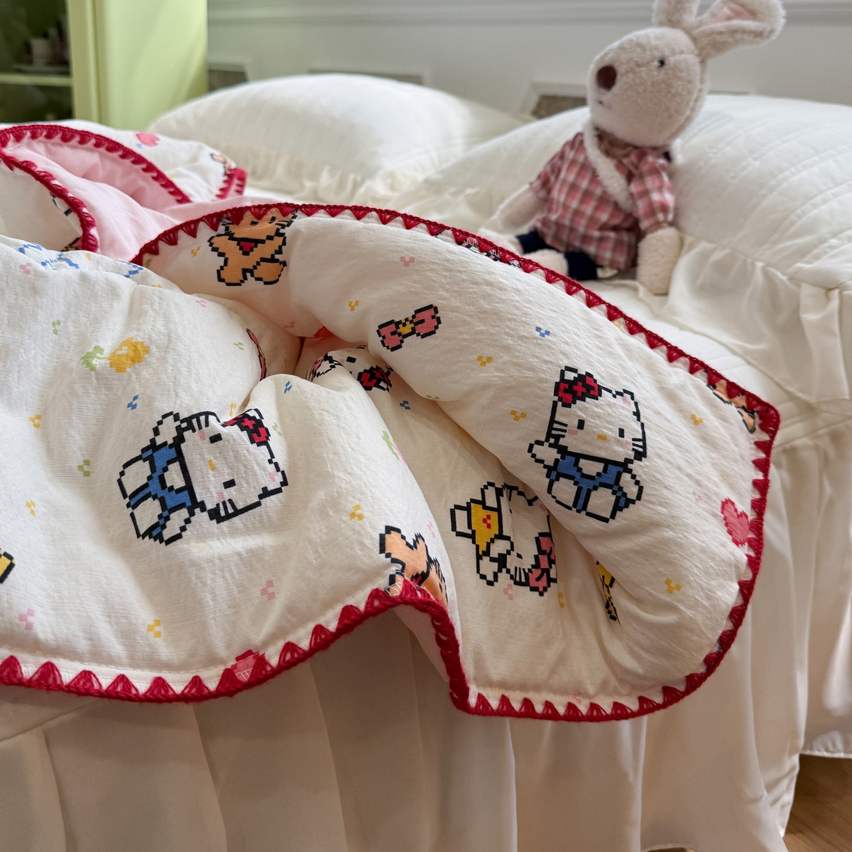 91家纺网 家纺一手货源 找家纺 （总）赛琳 2026新款云感双层纱贝壳绣夏被夏凉被空调被（有买家秀）