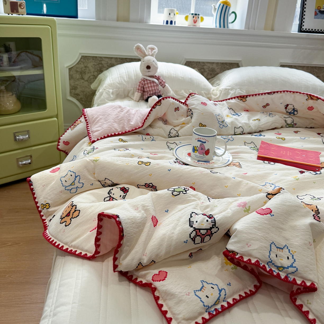 91家纺网 家纺一手货源 找家纺 （总）赛琳 2026新款云感双层纱贝壳绣夏被夏凉被空调被（有买家秀）