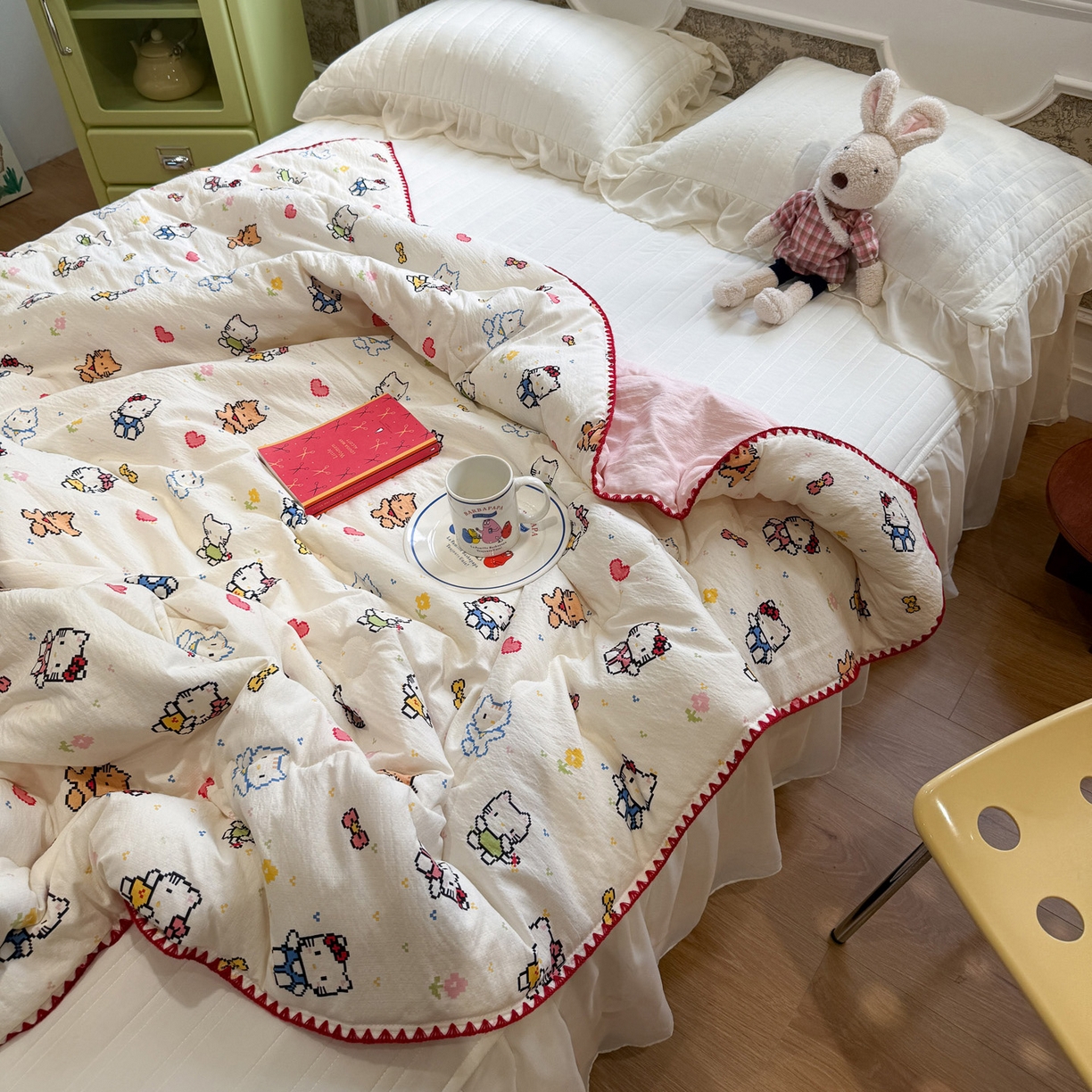 91家纺网 家纺一手货源 找家纺 （总）赛琳 2026新款云感双层纱贝壳绣夏被夏凉被空调被（有买家秀）