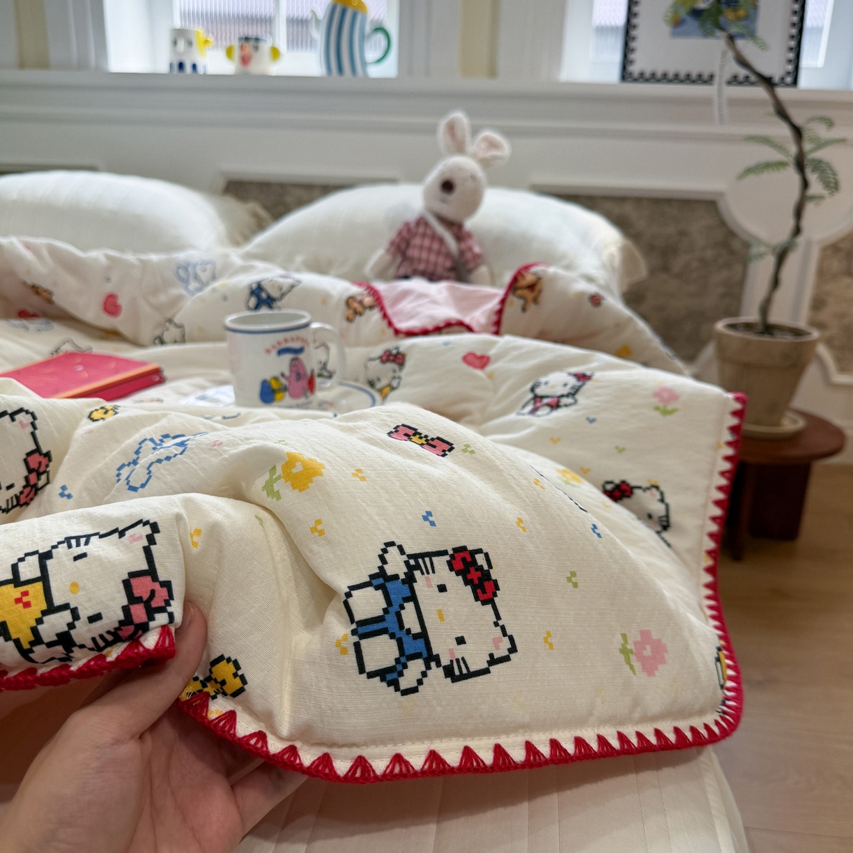 91家纺网 家纺一手货源 找家纺 （总）赛琳 2026新款云感双层纱贝壳绣夏被夏凉被空调被（有买家秀）