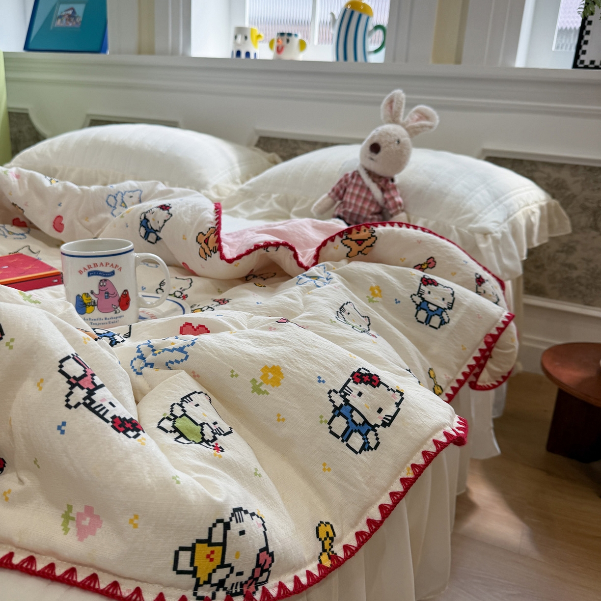 91家纺网 家纺一手货源 找家纺 （总）赛琳 2026新款云感双层纱贝壳绣夏被夏凉被空调被（有买家秀）