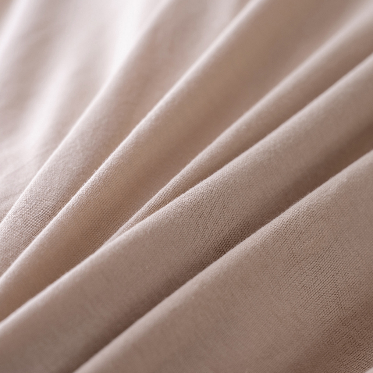 91家纺网 家纺一手货源 找家纺 梦可莱家居 2026春夏新品全棉针织棉纯色双拼简约百搭时尚系列四件套 奶茶