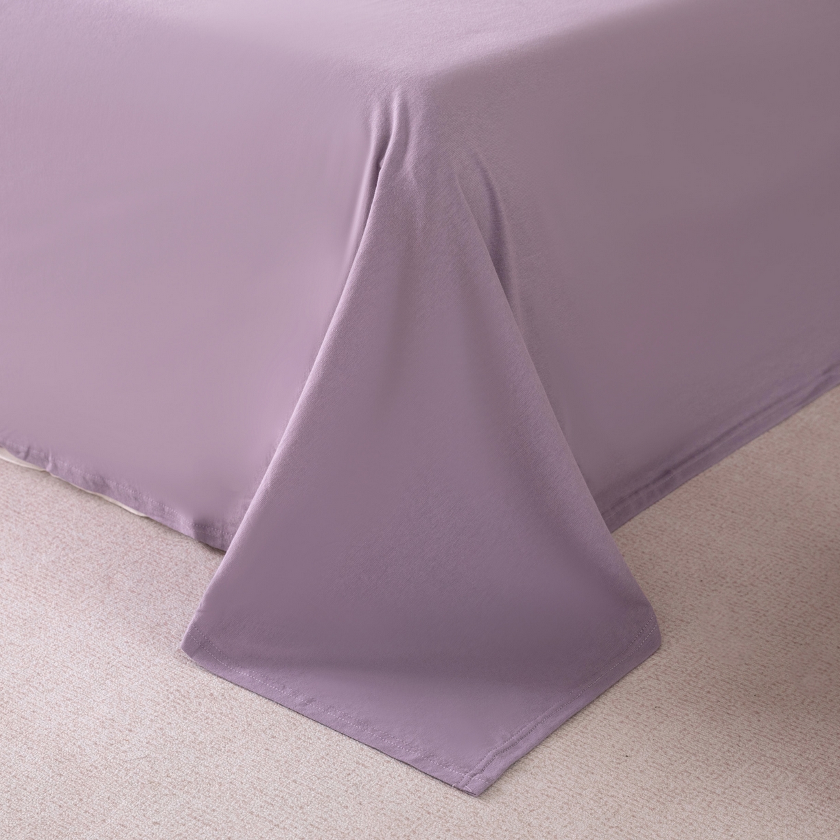 91家纺网 家纺一手货源 找家纺 梦可莱家居 2026春夏新品全棉针织棉纯色双拼简约百搭时尚系列四件套 双拼-黄紫