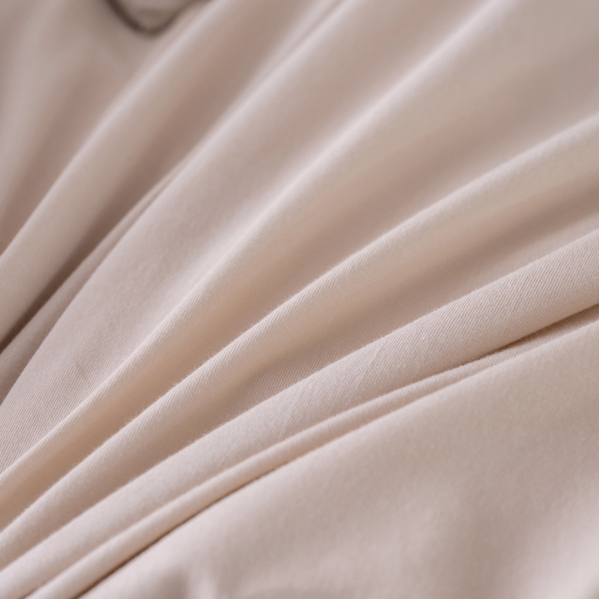 91家纺网 家纺一手货源 找家纺 梦可莱家居 2026春夏新品全棉针织棉纯色双拼简约百搭时尚系列四件套 双拼-米咖