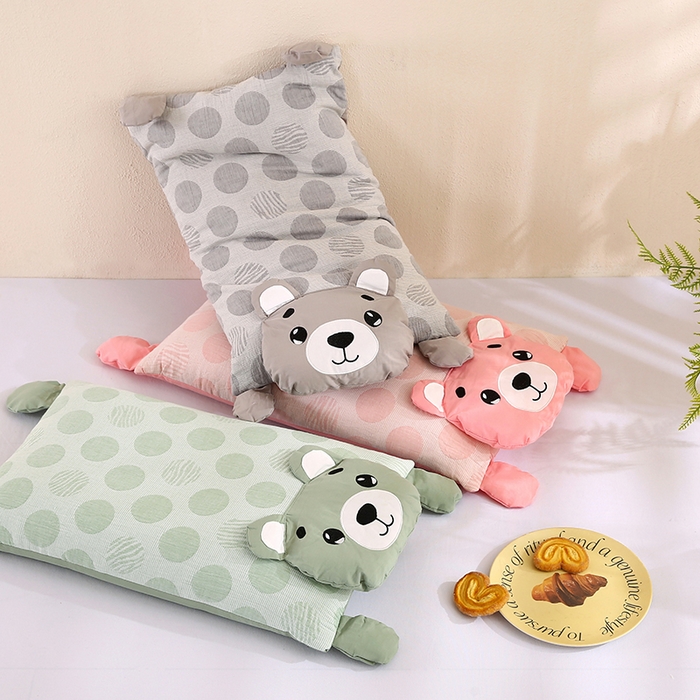 91家纺网 家纺一手货源 找家纺 蔻眠 2025新款可爱猫-全棉卡通荞麦护颈枕芯儿童学生成人枕头 可爱猫-咖色