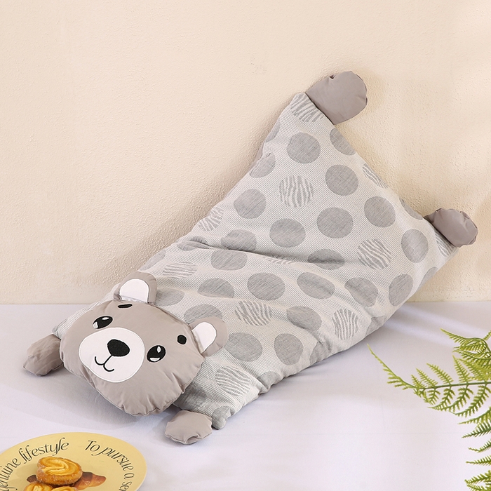 91家纺网 家纺一手货源 找家纺 （总）蔻眠 憨憨熊-全棉双层纱卡通荞麦护颈枕头儿童学生荞麦枕芯