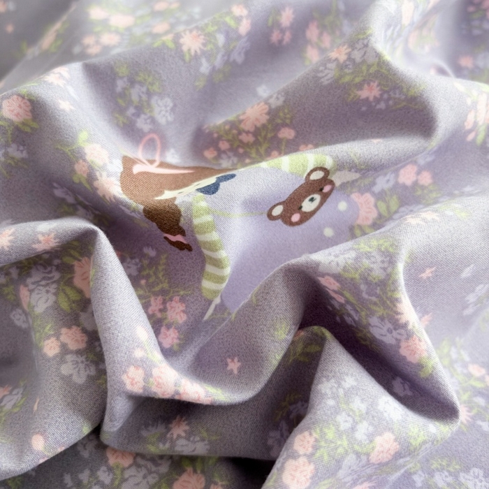 91家纺网 家纺一手货源 找家纺 铠畅 2026新款法式宽边水洗棉泡芙纱床盖款夏被四件套 薰衣草女孩