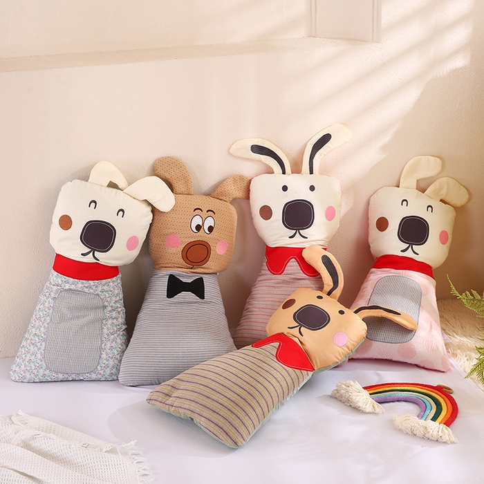 91家纺网 家纺一手货源 找家纺 蔻眠 2025新款可爱猫-全棉卡通荞麦护颈枕芯儿童学生成人枕头 可爱猫-咖色