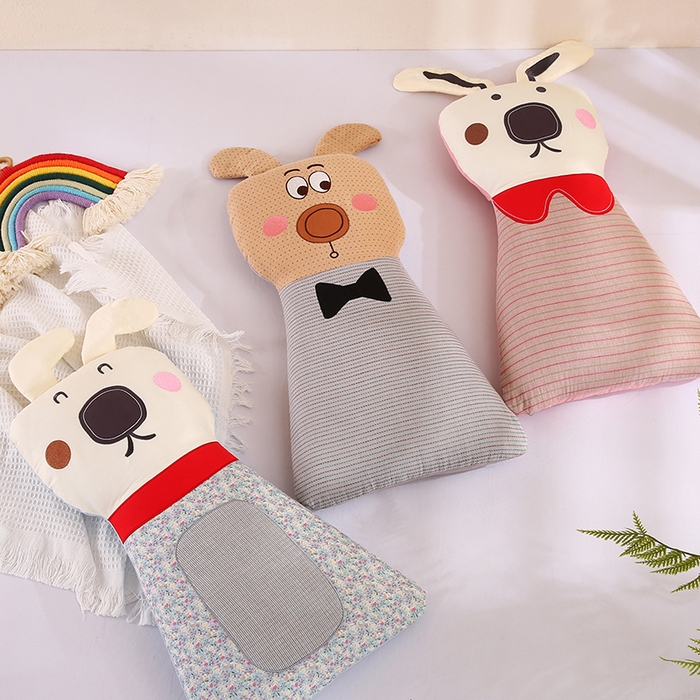 91家纺网 家纺一手货源 找家纺 蔻眠 动物园-全棉儿童卡通荞麦护颈枕头学生枕芯 主图