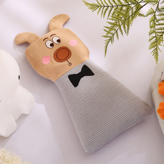 91家纺网 家纺一手货源 找家纺 蔻眠 动物园-全棉儿童卡通荞麦护颈枕头学生枕芯 动物园-灰色
