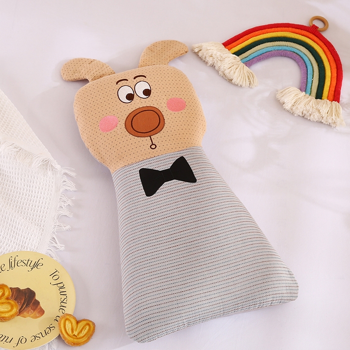 91家纺网 家纺一手货源 找家纺 蔻眠 动物园-全棉儿童卡通荞麦护颈枕头学生枕芯 动物园-灰色