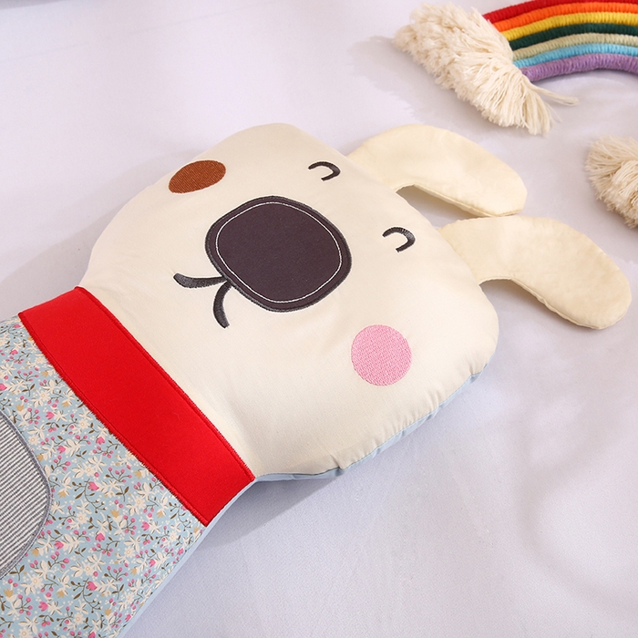 91家纺网 家纺一手货源 找家纺 蔻眠 动物园-全棉儿童卡通荞麦护颈枕头学生枕芯 动物园-蓝色