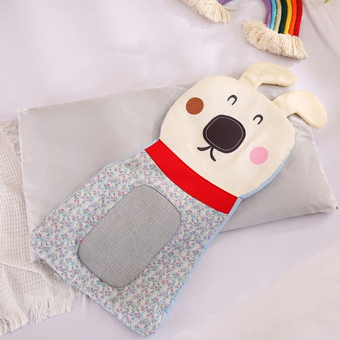 91家纺网 家纺一手货源 找家纺 蔻眠 动物园-全棉儿童卡通荞麦护颈枕头学生枕芯 动物园-蓝色