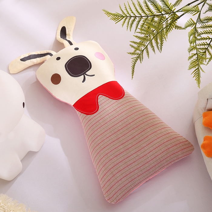 91家纺网 家纺一手货源 找家纺 蔻眠 动物园-全棉儿童卡通荞麦护颈枕头学生枕芯 动物园-棕色