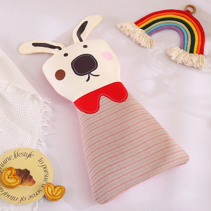 91家纺网 家纺一手货源 找家纺 蔻眠 动物园-全棉儿童卡通荞麦护颈枕头学生枕芯 动物园-棕色