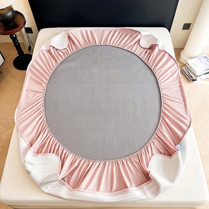 91家纺网 家纺一手货源 找家纺 （总）雅诗帛 2026新款PE凉感丝凉席床笠款凉席席子三件套-几何