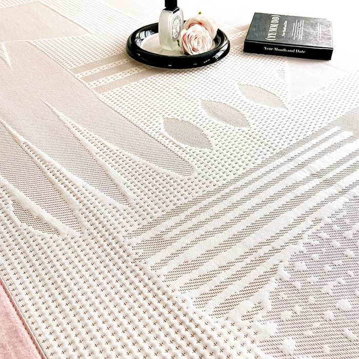 91家纺网 家纺一手货源 找家纺 （总）雅诗帛 2026新款PE凉感丝凉席床笠款凉席席子三件套-几何