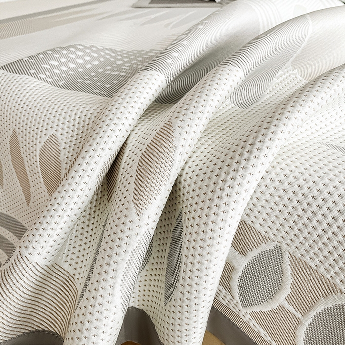 91家纺网 家纺一手货源 找家纺 雅诗帛 2026新款PE凉感丝凉席床笠款凉席席子三件套-几何 几何-灰