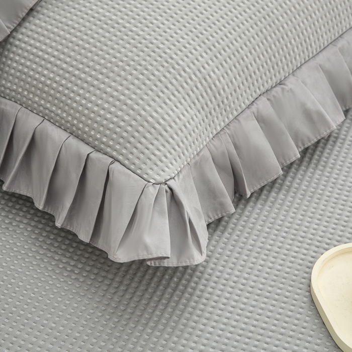 91家纺网 家纺一手货源 找家纺 能好家纺 2026新款冰豆豆华夫格pe凉感席 灰